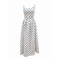 thumbnail image 3 of Jaimenalin Womens Square Neck Polka Dot Print Shirred Waist Flared Hem Sleeveless Maxi Dress Summer Wear M, 3 of 9