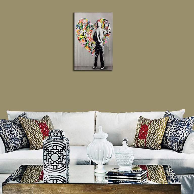  Graffiti Wall Art Behind the Curtain Poster Banksy Canvas Wall  Art Colorful Wall Art Pop Art Wall Decor Banksy Wall Art Banksy Art  Graffiti Wall Decor for Living Room Bedroom Decor (