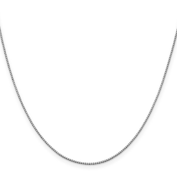 IceCarats 10k White Gold 1mm Link Box Chain Necklace 22 Inch Pendant Charm
