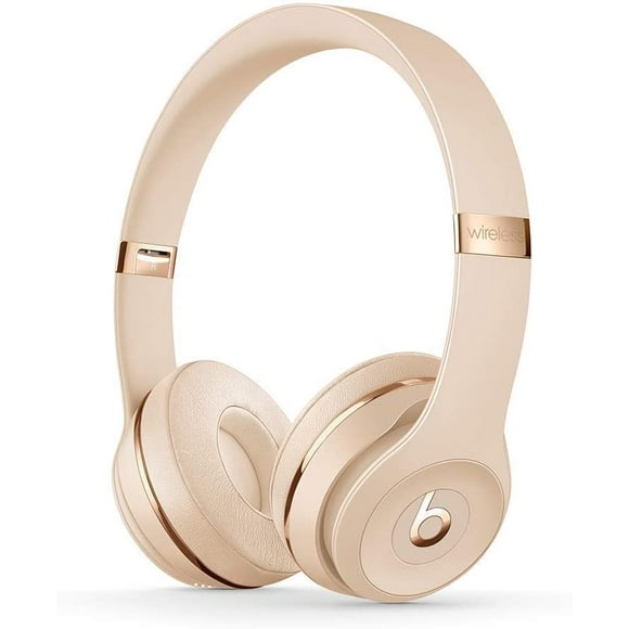 Restored Beats Solo3 Wireless On-Ear Headphones - W1 Chip, Class 1 Bluetooth, 40 Hours of Listening Time, Built-In Microphone and Controls - (Satin Gold)