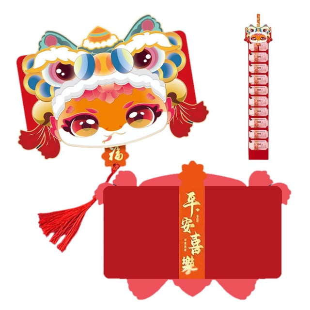 LUVCLS Bolsa de dinero de la suerte con forma de serpiente doblada en sobre rojo 2025 con forma de serpiente Hong Bao Chin