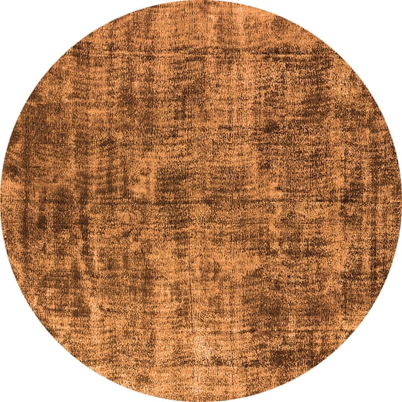 Ahgly Company Indoor Round Oriental Orange Industrial Area Rugs, 7' Round