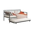 thumbnail image 2 of LHYY Contemporary Style 1pc Twin Size Metal Daybed With Trundle Mattress Ready Full Metal Structure Black Finish, 2 of 6