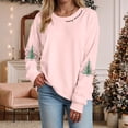 thumbnail image 2 of zaveiop Sweatshirt for Women Novelty Casual Long Sleeve Christmas Tree Print Crewneck Printed Pullover Oversized Cute Loose Thermal Comfort Tops (Z1-Pink, XXL), 2 of 4