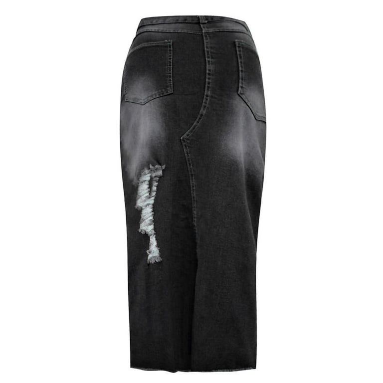 Black ripped skirt size 4 discount
