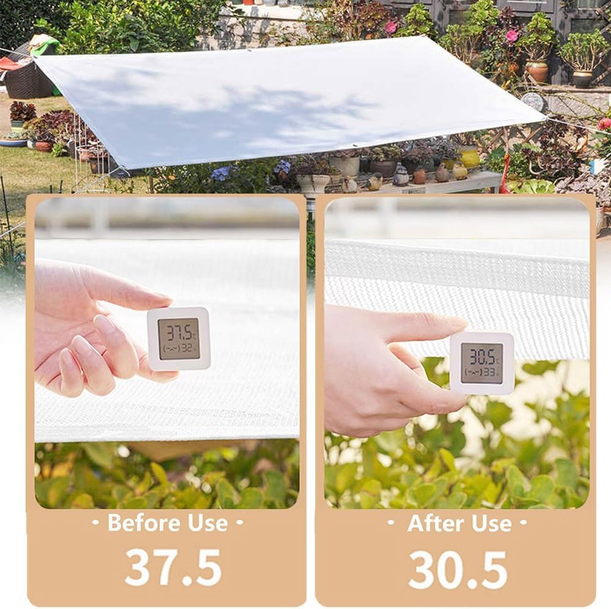 Garden Shade Cloth 90% Sunblock Netting, Breathable Fabric Mesh Tarp with Grommets, for Greenhouse Plant Net White 3.3x16ft 10x26ft 16x33ft 20x39ft(Size:10x20ft) - 10x20ft