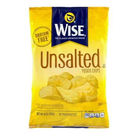 Wise Unsalted Potato Chips 9 Oz Pack Walmart Com