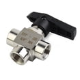 thumbnail image 5 of 3 Way Ball Valve 304 Stainless Steel BSPP Female Thread Valve For Water, 5 of 11
