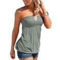 thumbnail image 2 of KOMOO Women's Plus Strapless Tube Top Sleeveless Off-The-Shoulder Tunic Tanks Tops Breast Wrap Tops, 2 of 4