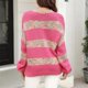 thumbnail image 5 of Gibobby Casual Suéter para Mujer, Suéter de manga larga suave al tacto para mujer, cuello redondo, ajuste clásico(Rosa caliente,XG), 5 of 5