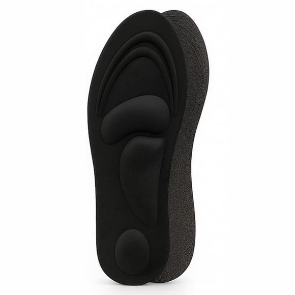 Plantillas ergonómicas 4D para Mujer | Soporte de arco acolchado, recortables, transpirables | Antifatiga, absorben sudor y mantienen los pies cálidos todo el día | Color Negro | Talla 35 - 40