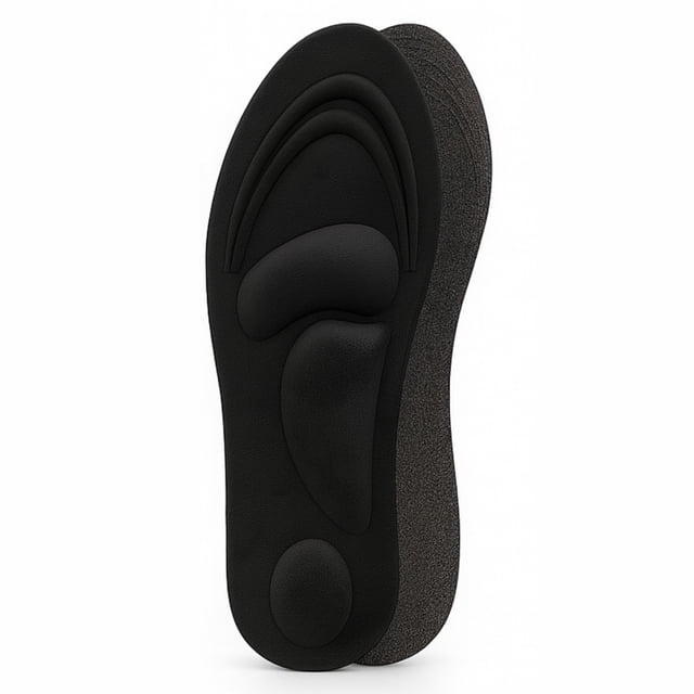 Plantillas ergonómicas 4D para Mujer | Soporte de arco acolchado, recortables, transpirables | Antifatiga, absorben sudor y mantienen los pies cálidos todo el día | Color Negro | Talla 35 - 40