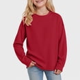 thumbnail image 2 of HCNTES Long Sleeve Girls Shirts Girls Size 18/20 Clothes Girls Long Sleeve Shirts Soft Cotton Long-Sleeve T-Shirts Basic Tees for Teen Girls Youth(Brick Red,11-12 Years), 2 of 5