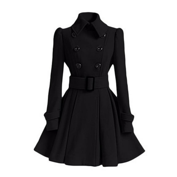 WTOBBY Women's Faux Suede Button Jacket with Oversized Fit and Gathered Hem, Short Length Vintage Coat with Pockets, Casual Outerwear,Black L