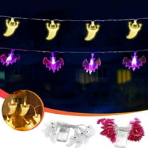 Halloween Hanging Lights, 30 LED 9.8ft Ghost Bats Battery Operated Halloween Lights With Timer, Waterproof ,2 Lighting Modes Fairy Lights String For Outdoor Indoor Halloween Decorations