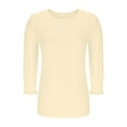 thumbnail image 4 of Kukoosong Women's 3/4 Sleeve T-shirts Fashion Crewneck Button-down Shirt Loose Comfy Trendy Pullover Tops, 4 of 5