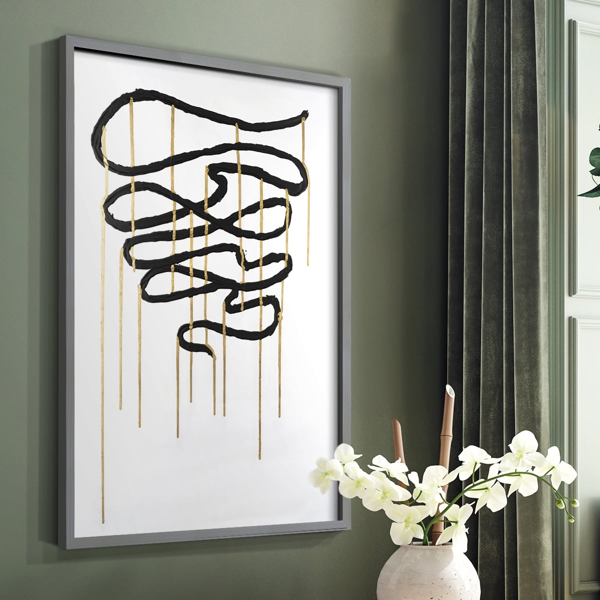 Weeping Ribbon I Framed Print in Gray Solid Wood 8 x 10 Framed Print