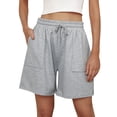 thumbnail image 6 of SWQZVT Women's Sweat Shorts with Pockets, Elastic Drawstring Waist Casual Athletic Lounge Running Shorts, 6 of 9