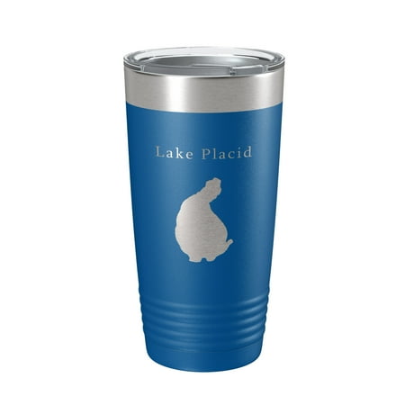 

Lake Placid Map Tumbler Travel Mug Insulated Laser Engraved Coffee Cup Florida 20 oz Royal Blue