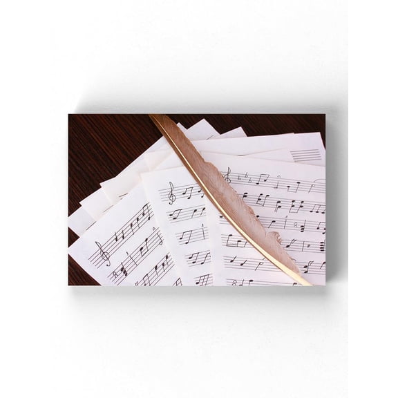 Musical Notes And Feather Wrapped Canvas  -Image by Shutterstock,