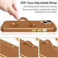 thumbnail image 4 of iPhone 14 Case, iPhone 14 Phone Case,Slim Fit Soft TPU with Adjustable Wristband Kickstand Plating Scratch Resistant Shockproof Protective Cover for Apple iPhone 14 6.1 Inch 2022, Coffee Brown, 4 of 18