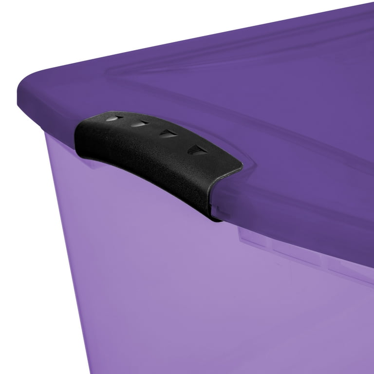 Sterilite Large Storage Bin, 66 Quart Latch Box Plastic Adult With