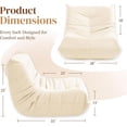 thumbnail image 5 of S-HOME Microfiber Lounge Chair With Anti-Slip Bottom Button-Tufted Design For Living Rooms, Gaming, Or Family Time, White, 5 of 5