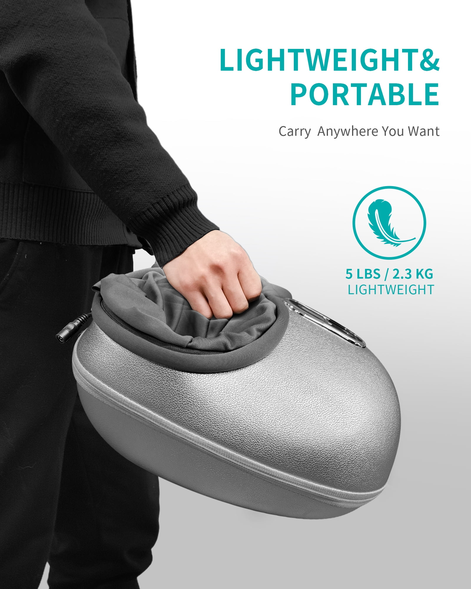 Nekteck Foot Massager with Heat for Neuropathy/Plantar Fasciitis Relief/Circulation/Wellness/Health, Shiatsu Air Compression Deep Kneading Feet Massager, Max Size Men11/Women 12, Fathers Day Gifts