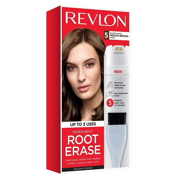 Revlon Root Erase Permanent Hair Color, Touchup Hair Dye, 100% Gray Coverage