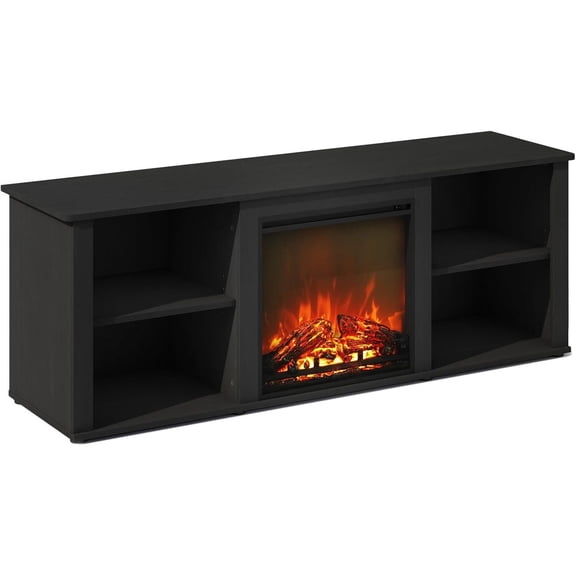 TV Stand with Electric Fireplace - Modern Entertainment Center & Shelved Storage