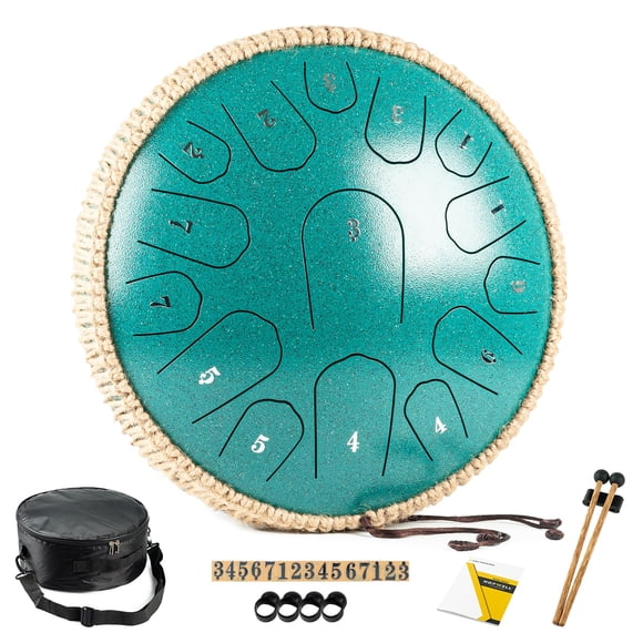 Tambor HOPWELL de acero, 15 notas, 33 cm, con libro de música y bolsa