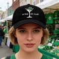 thumbnail image 4 of St. Patrick's Day Hat Adjustable Embroidered Trucker Cap A Tini Bit Irish Wineglass Shamrock Graphic Baseball Hat Unisex, 4 of 5