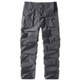 thumbnail image 3 of RongHuan Cargo Work Pants for Men Casual Hiking Pant Button Zipper Workwear Outdoor Sweatpants, 3 of 8