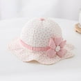 thumbnail image 3 of LNMQLPDBS Girls Summer Hats for Kids Flower Printed Sun Protection Ruffle Shade Hat with Big Flower Fisherman Hat Infant Floppy Hat One Year Old Girl Birthday Gifts Outdoor Holiday Tourism Sun Hat, 3 of 4