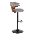 thumbnail image 5 of Gardenia Adjustable Bar Stool, Chrome Bar Stools, Bar Chairs, Swivel Bar Stools, Bar Stools Set of 2 (Light Grey Fabric), 5 of 6