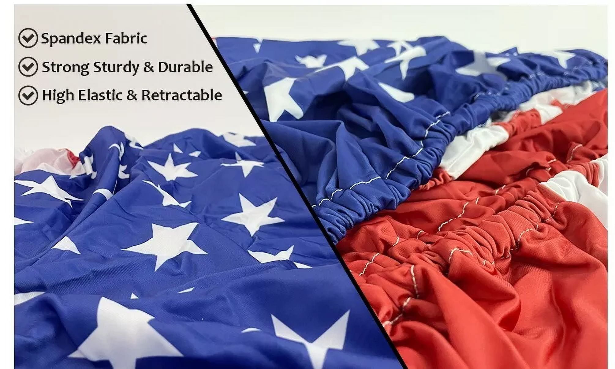 American Flag Car Hood Cover Universal Size Elastic Polyester Patriotic USA 4x5 ft