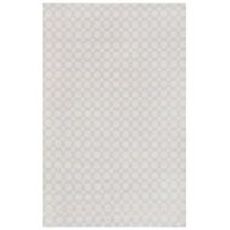 SAFAVIEH Cotton Kilim Kilim Damask Cotton Area Rug, Silver/Ivory, 5' x 8'