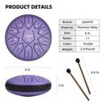 thumbnail image 2 of Tambor LEKATO de acero, 15 cm, 11 notas con bolsa, color morado, 2 of 7