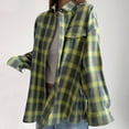 thumbnail image 5 of BLVB Plaid Shirts for Women Plaid Button Down Shirts Oversized Long Sleeve Casual Loose Blouse Top Jacket Fall Outfits, 5 of 7