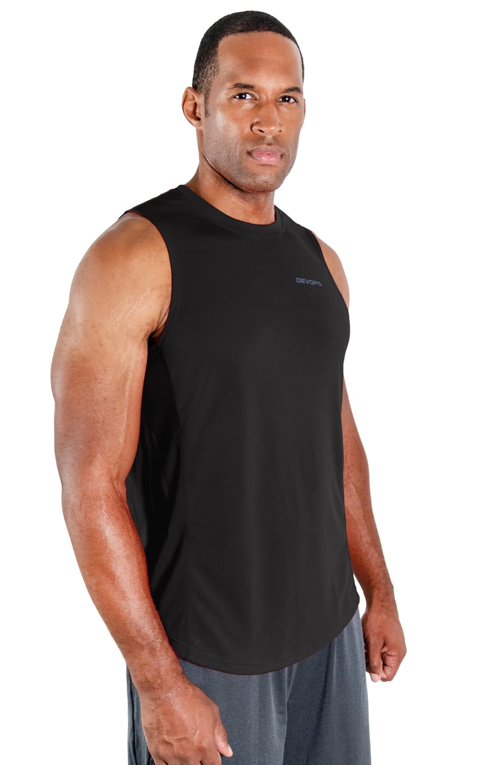 DEVOPS 3 Pack Men's Muscle Shirts Sleeveless dry Fit Gym Workout