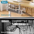 thumbnail image 4 of Bandeja de gestión de cables Litwaro, sin taladros, para debajo del escritorio, color blanco, 4 of 7