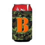 Letter B Initial Monogram - Camo Green Can Or Bottle  Hugger
