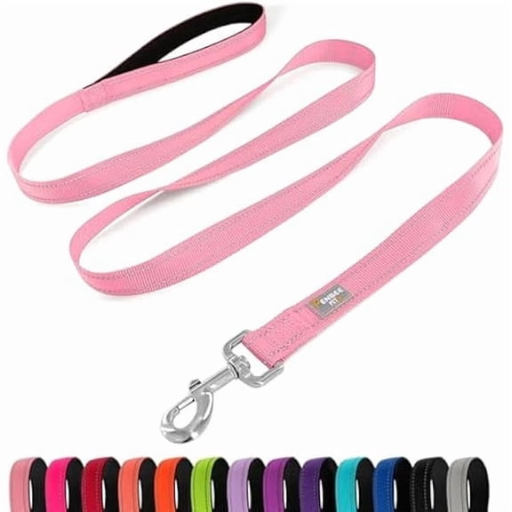 Eryueer Dog Leash 6 FT Padded Handle Nylon Reflective Dogs Leashes for Small Dogs Pink