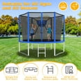 thumbnail image 3 of XMIKA 10FT 12FT 14FT 16FT Outdoor Trampoline, Trampoline with Enclosure Net for 2-3 Kids, 1000LBS Trampolines with Basketball Hoop, Light, Sprinkler, Backyard Trampolines for Adults, Heavy Duty, 3 of 9