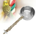 Parrots Stainless Steel Feeding Cups with Clamp Holder Birds Water Food