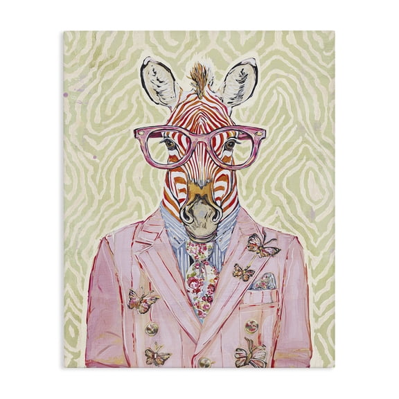 Stupell Industries Eclectic Pink Zebra over Green Canvas Art, 16 x 20, by Svetlana Aleynikova