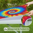 thumbnail image 6 of Colorful Tie Dye Mandala Pattern Square Fitted Tablecloth with Elastic Edge,Square Table Cover,Washable Elastic Table Cover for Home Kitchen Party Decor 36"x36", 6 of 6
