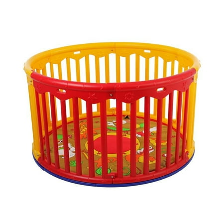 Dream On Me Circular Playard, Red/Yellow