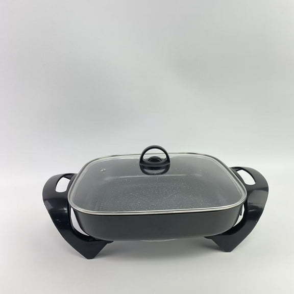 senschef Electric skillets, Healthy Ceramic Coated Electric Skillet, Dishwasher Safe, Rapid Heat Up, 1200W