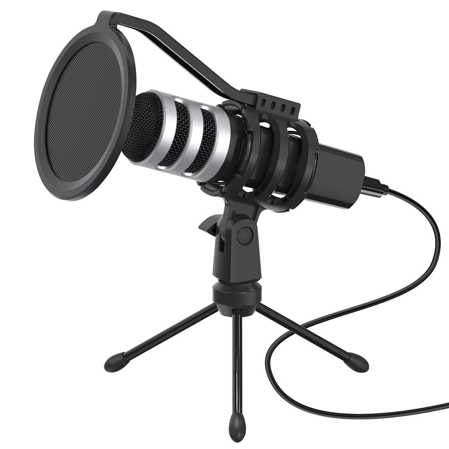 USB Microphone Kit 192KHz/24bit Condenser PC Mic Cardioid Studio Recording Vocal Microphone for Voice Overs Podcasting PC Gaming Streaming YouTube with Pop Filter, Tripod, Shock Mount - Walmart.com